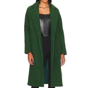 REMI X REVOLVE  Brooks Waist Tie Coat in Forest Green Sz S